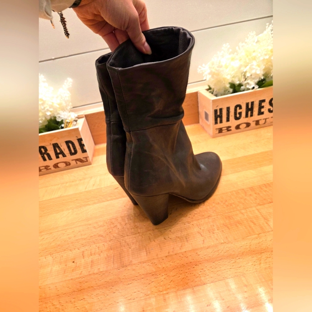 Humanoid Womens Leather Pull On Ankle Boots Size 37 Portugal - Picture 5 of 9